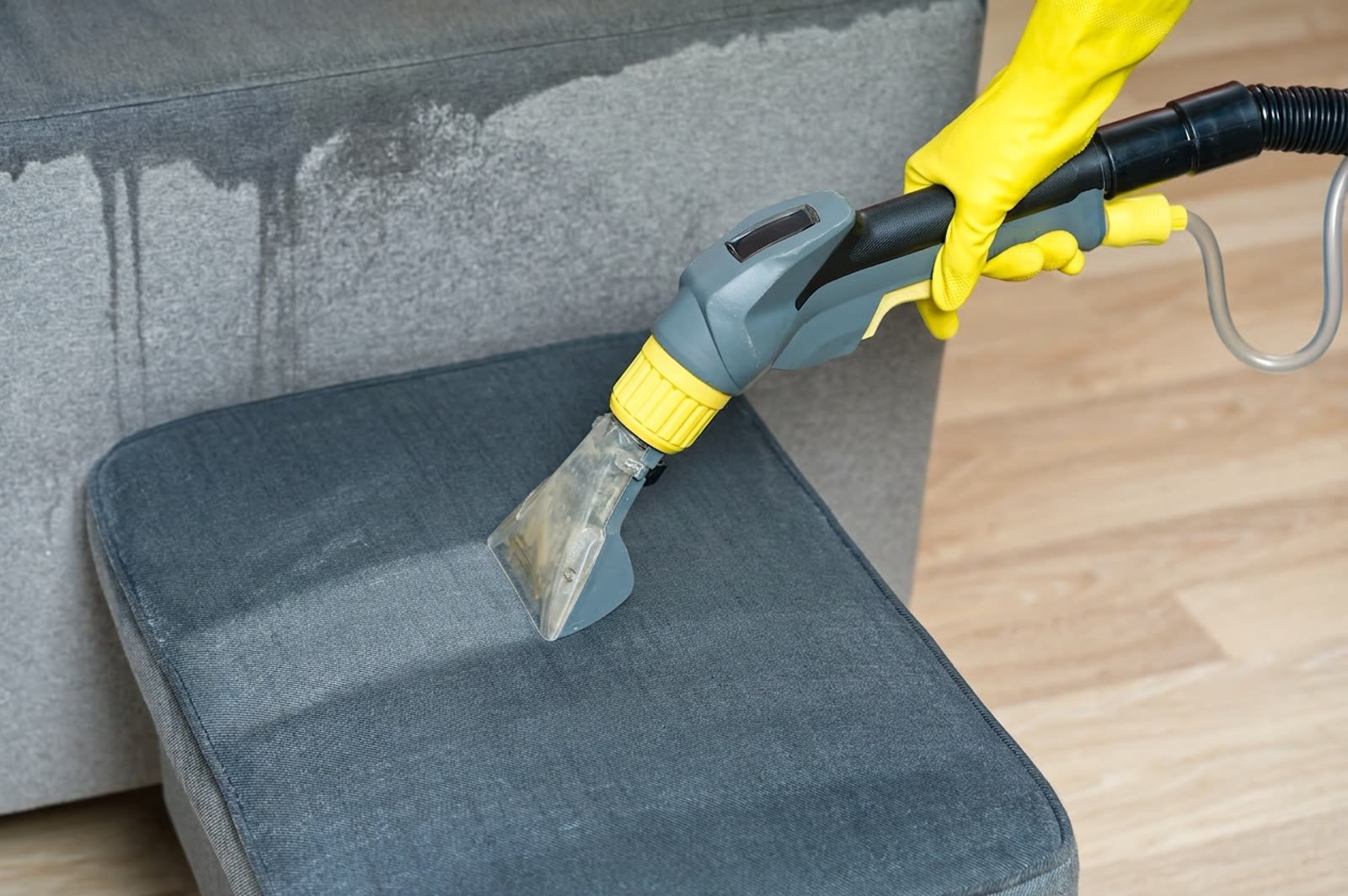 Deep upholstery cleaning by a Summit Group crew